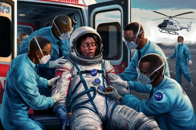 Астронавта NASA забрала скорая помощь после приземления. Сейчас с ним всё хорошо